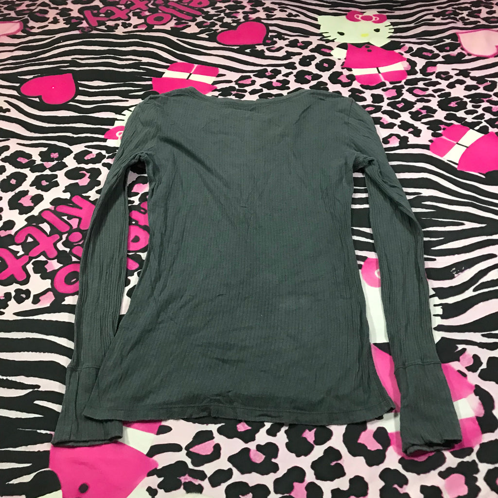 Aeropostale Henley Button Long Sleeve Top