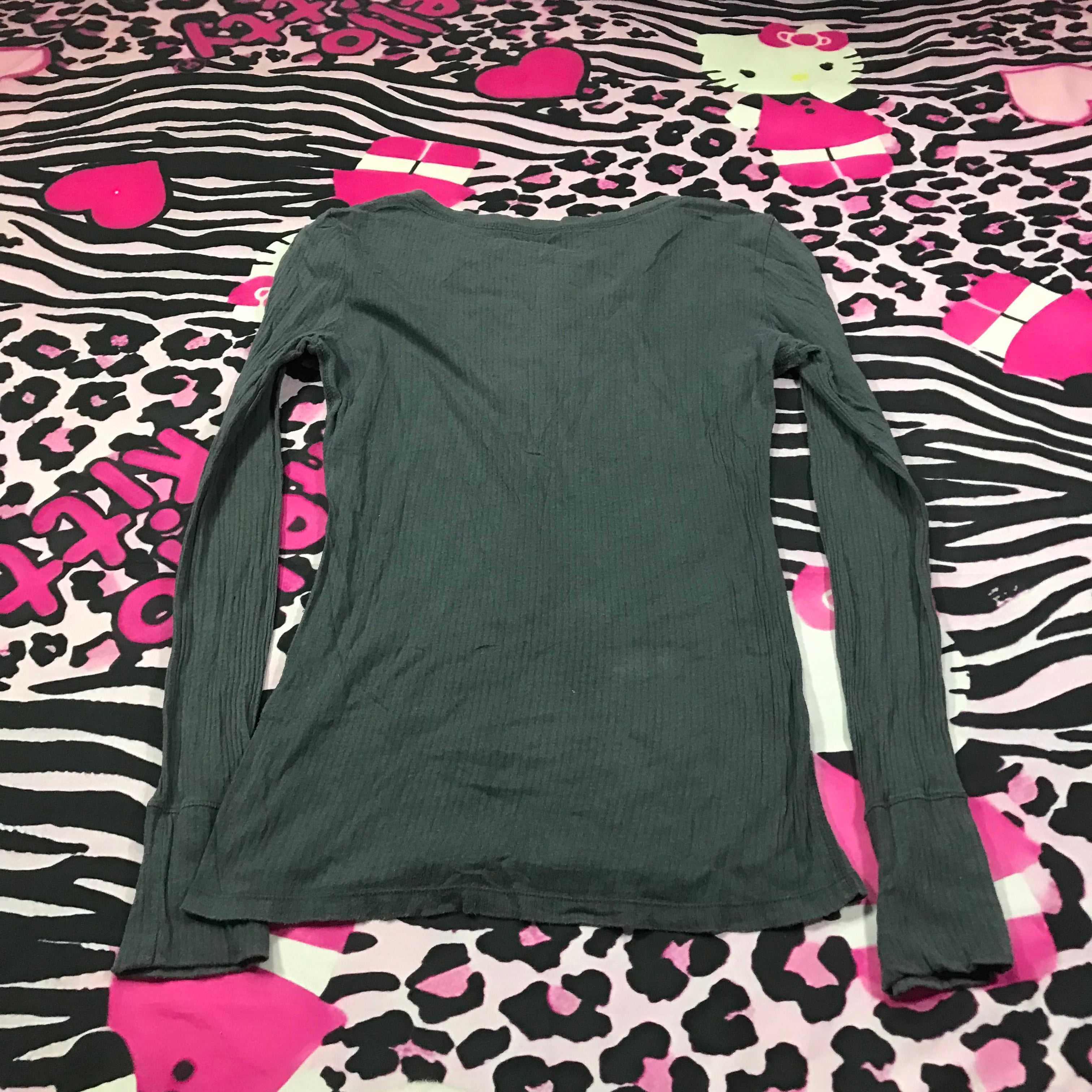 Aeropostale Henley Button Long Sleeve Top