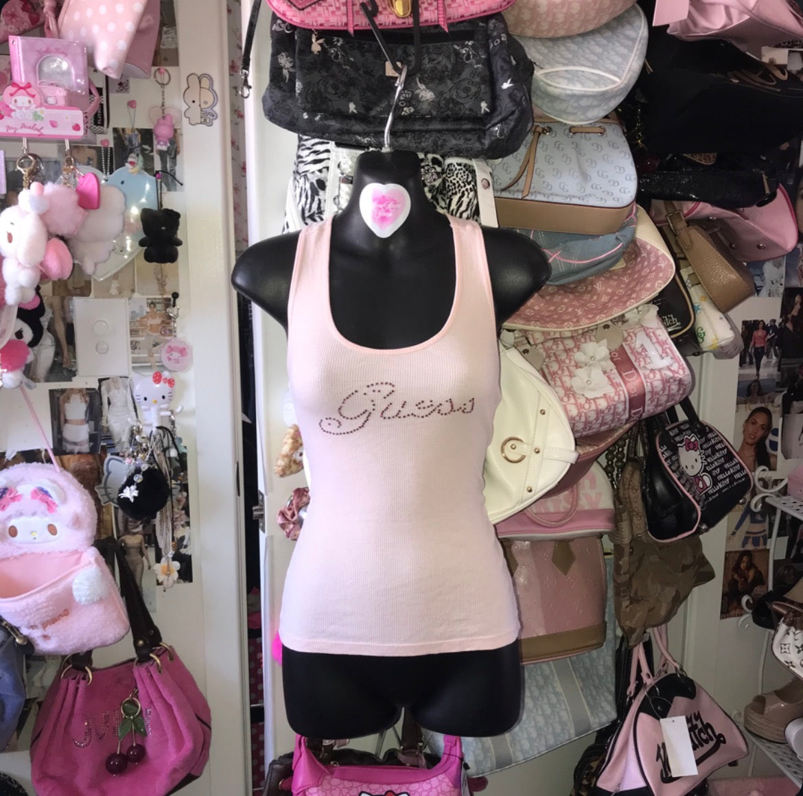 Guess jeans baby pink tank top