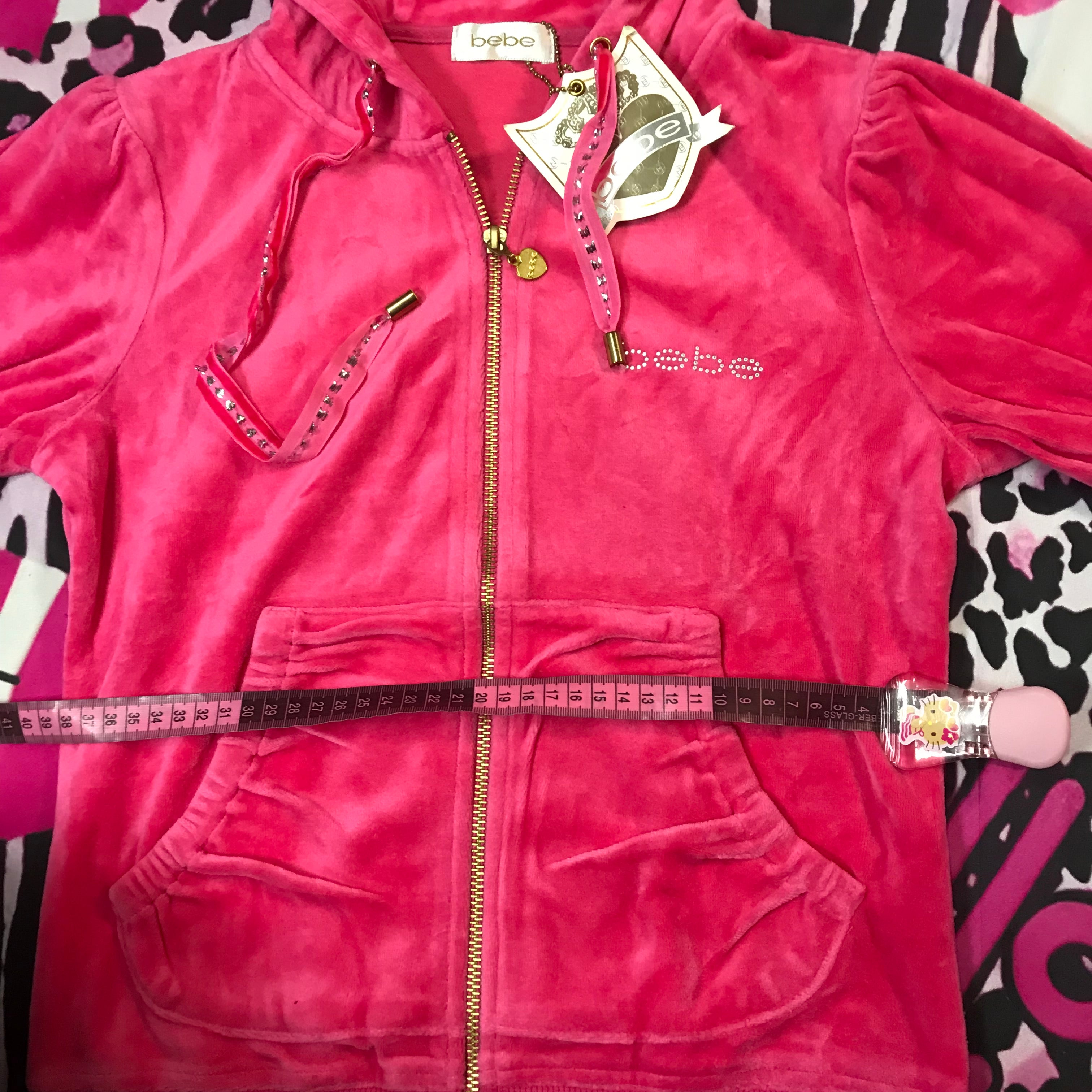 Bebe Velour Hot Pink Track Set