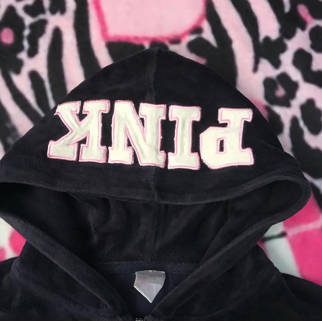 Team Pink Velour Zip Up