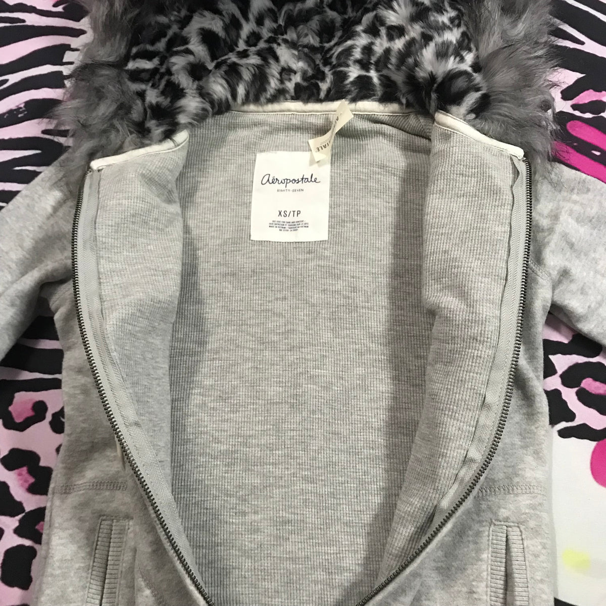 Aeropostale Fur Leopard Jacket