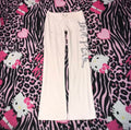 Victorias Secret 2000s White Velour Lowrise Track Pants