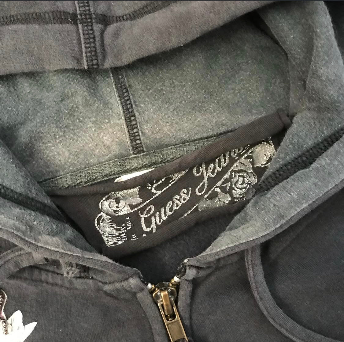 Guess Jeans Grunge Style Zip Up Jacket
