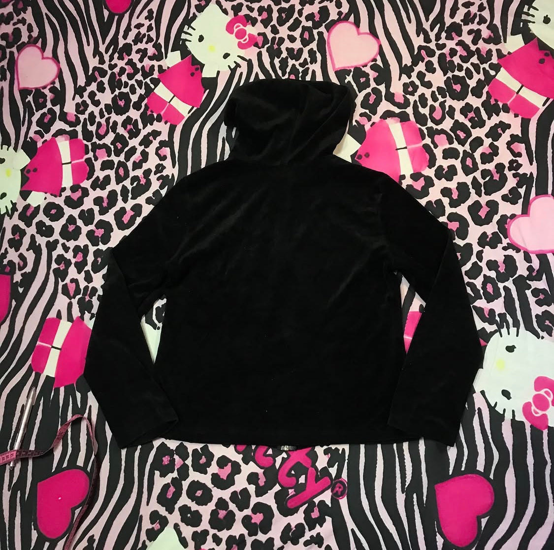 Velour Grunge Zip Up Jacket