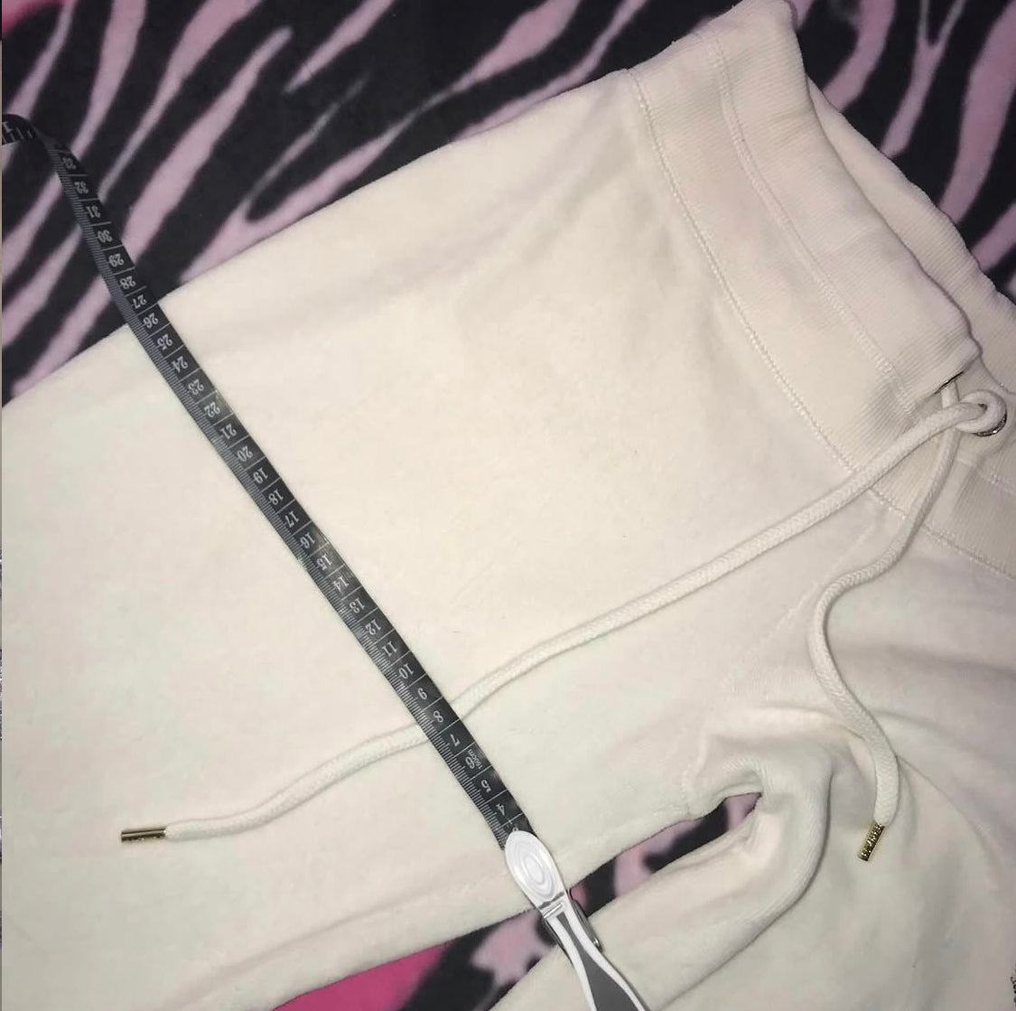 Victorias Secret 2000s White Velour Lowrise Track Pants