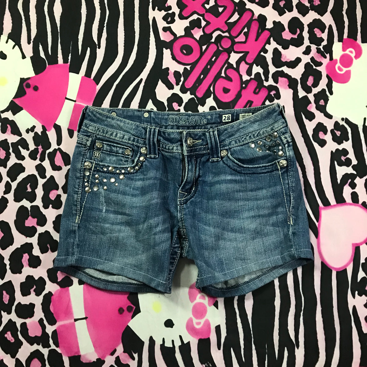 MissMe Lowrise Stud Design Shorts