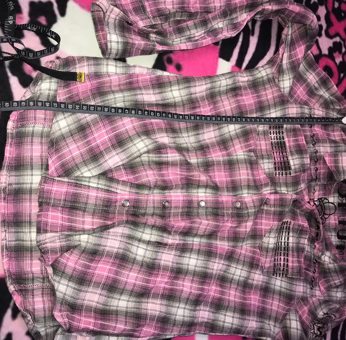Sinful Affliction Plaid Button Up Top