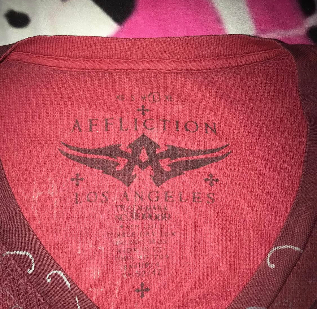 Affliction grunge long sleeve top