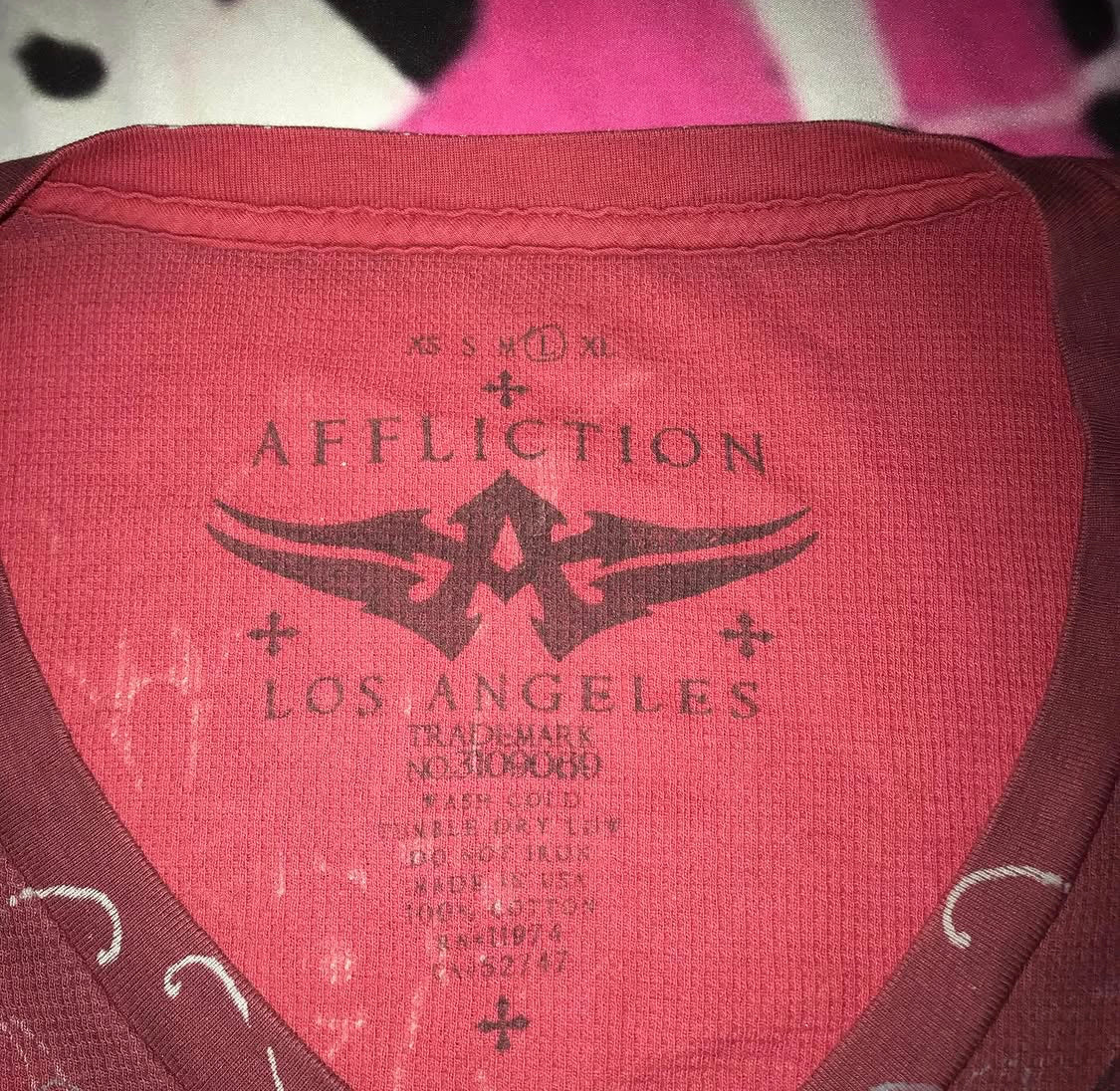 Affliction grunge long sleeve top