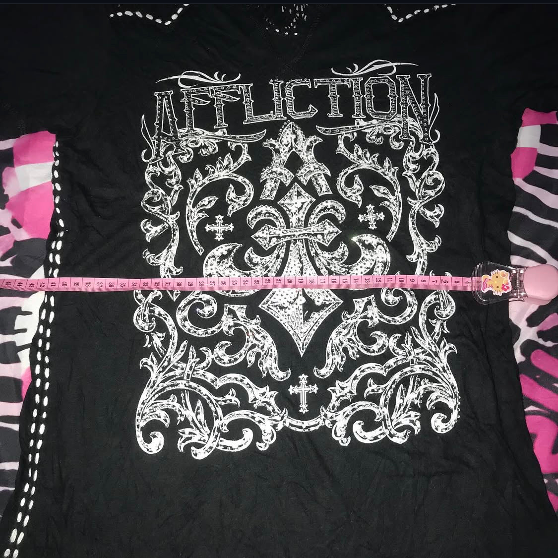 Affliction lace cut out top