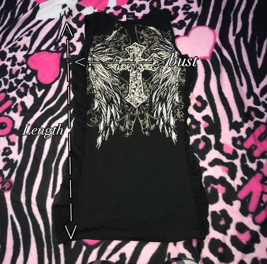 La Bus Stop Deadstock cross grunge crystal tank