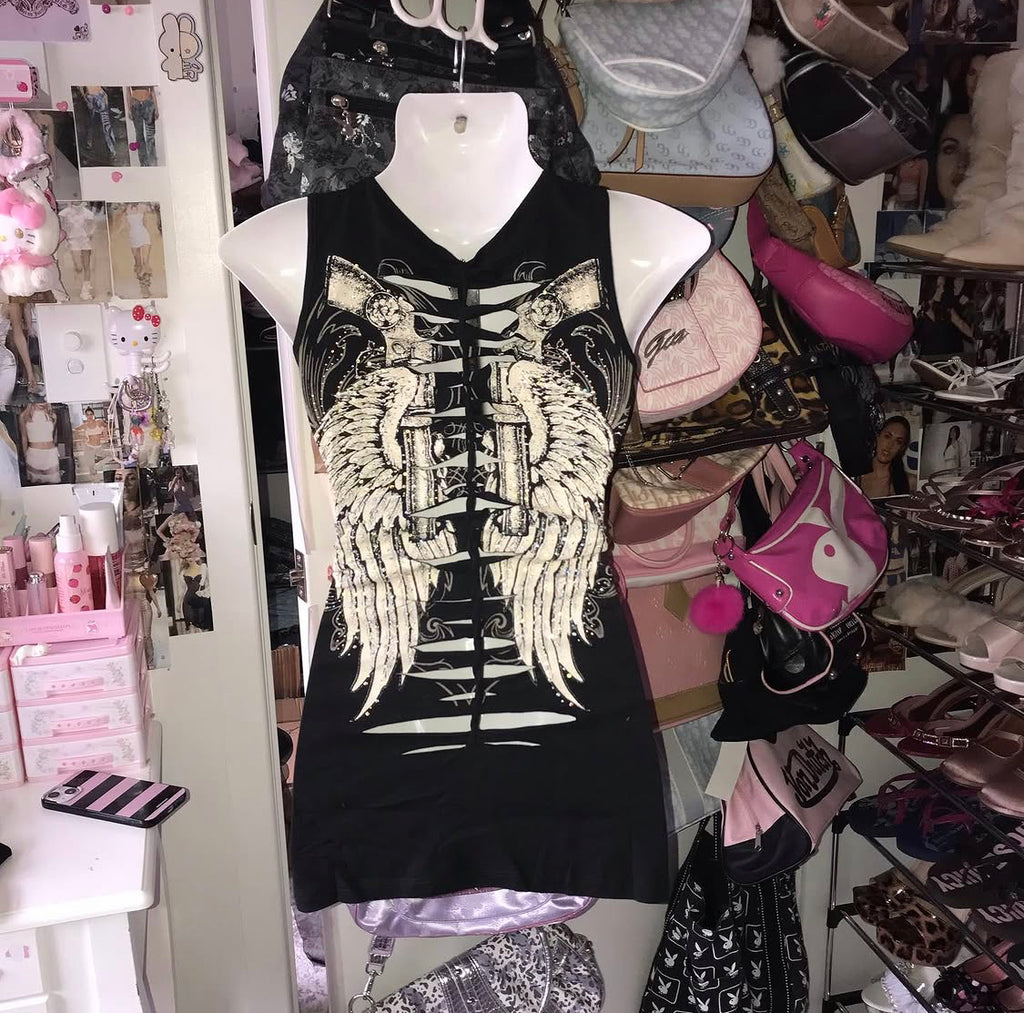 La Bus Stop Angel wing tank top