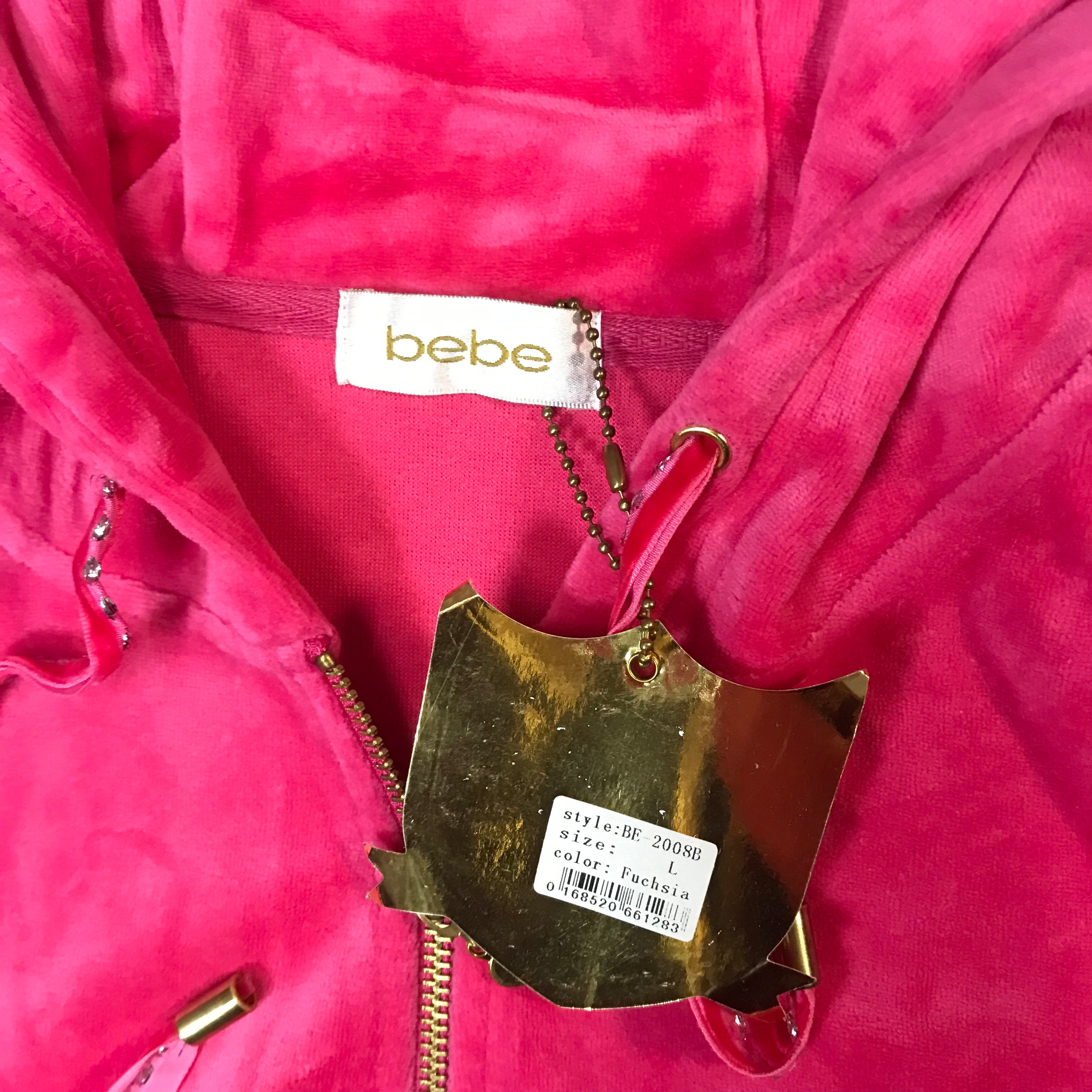 Bebe Velour Hot Pink Track Set