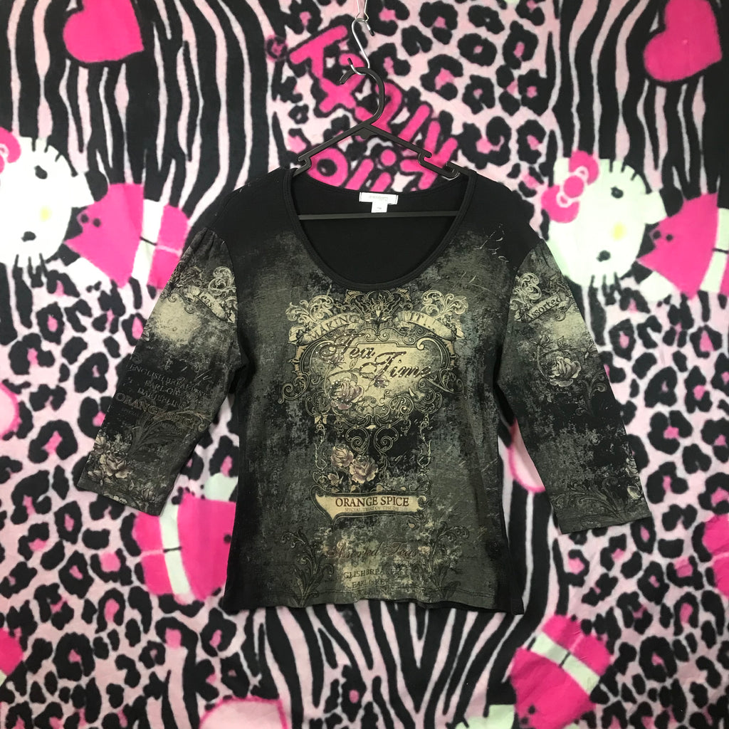 Grunge top 3/4 sleeves
