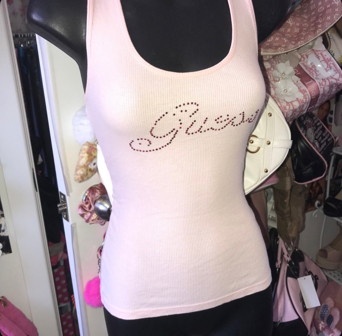 Guess jeans baby pink tank top