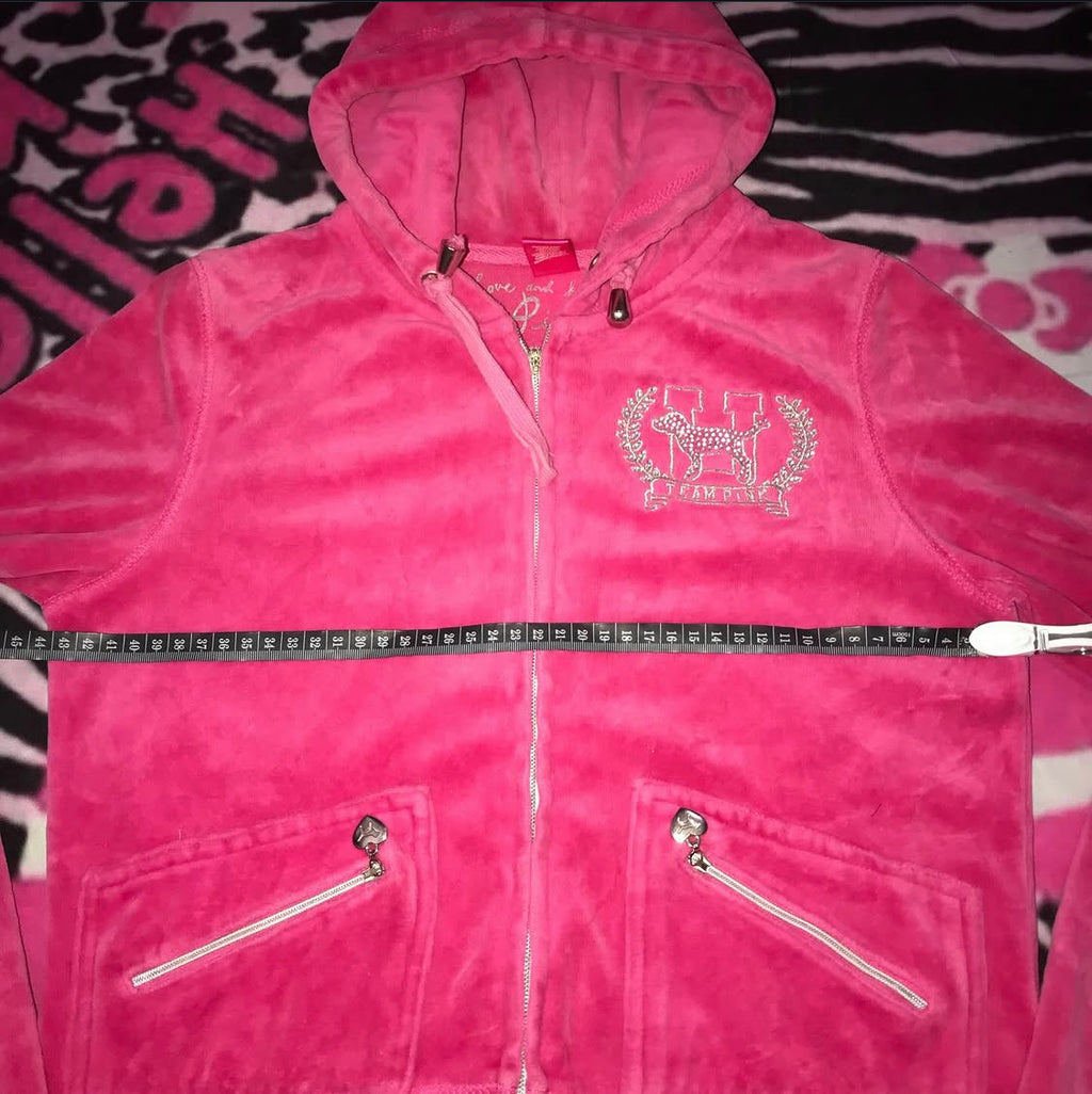 VS Pink velour zipup Jacket