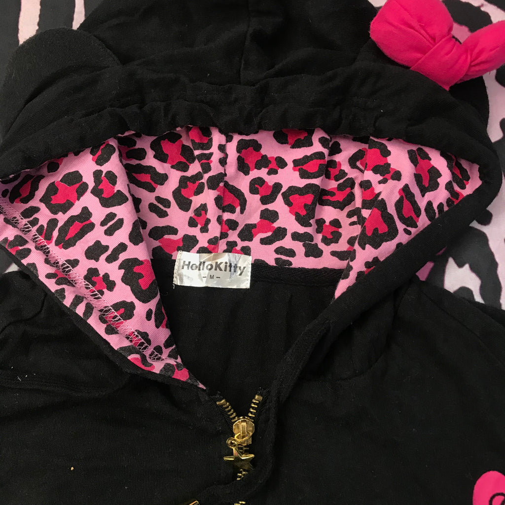Hello Kitty Leopard Print ZipUp Hoodie Jacket