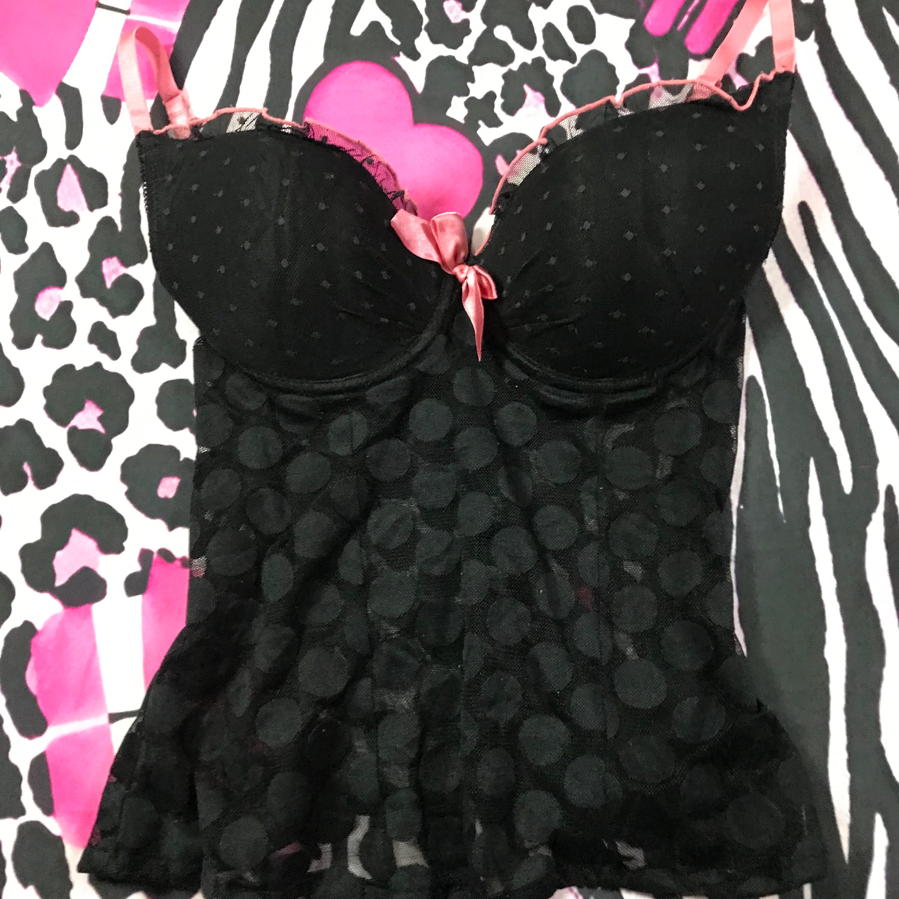 Polkadot Mesh Corset BabyDoll Top