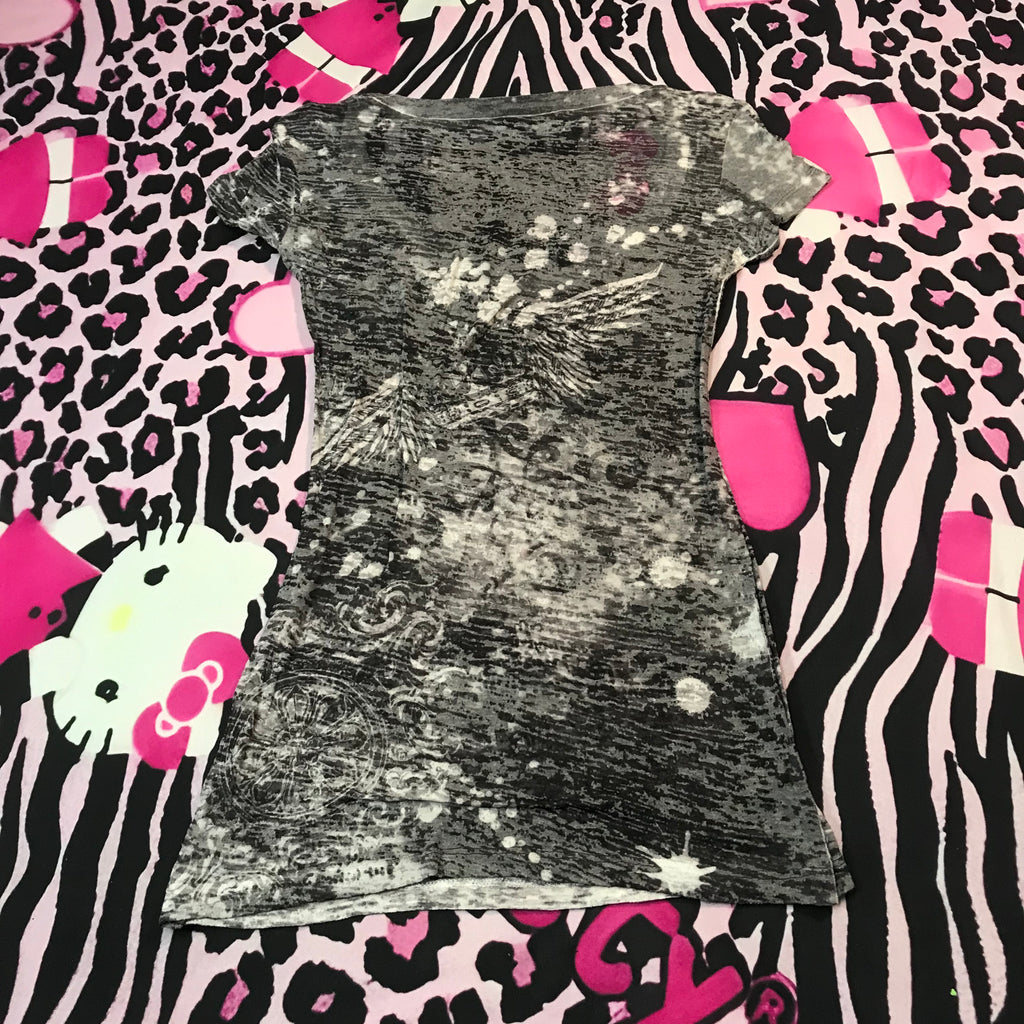 Grunge micro mesh top