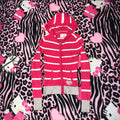 Stripe Knit Style Zip Up Hoodie