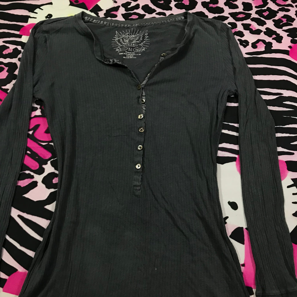 Aeropostale Henley Button Long Sleeve Top