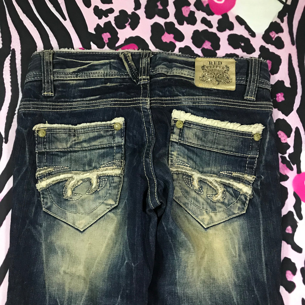 RedPepper Fur Trim Capris Jeans