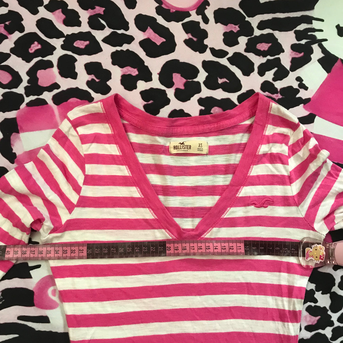 Hollister 2000s Striped Henley Style Long Sleeve