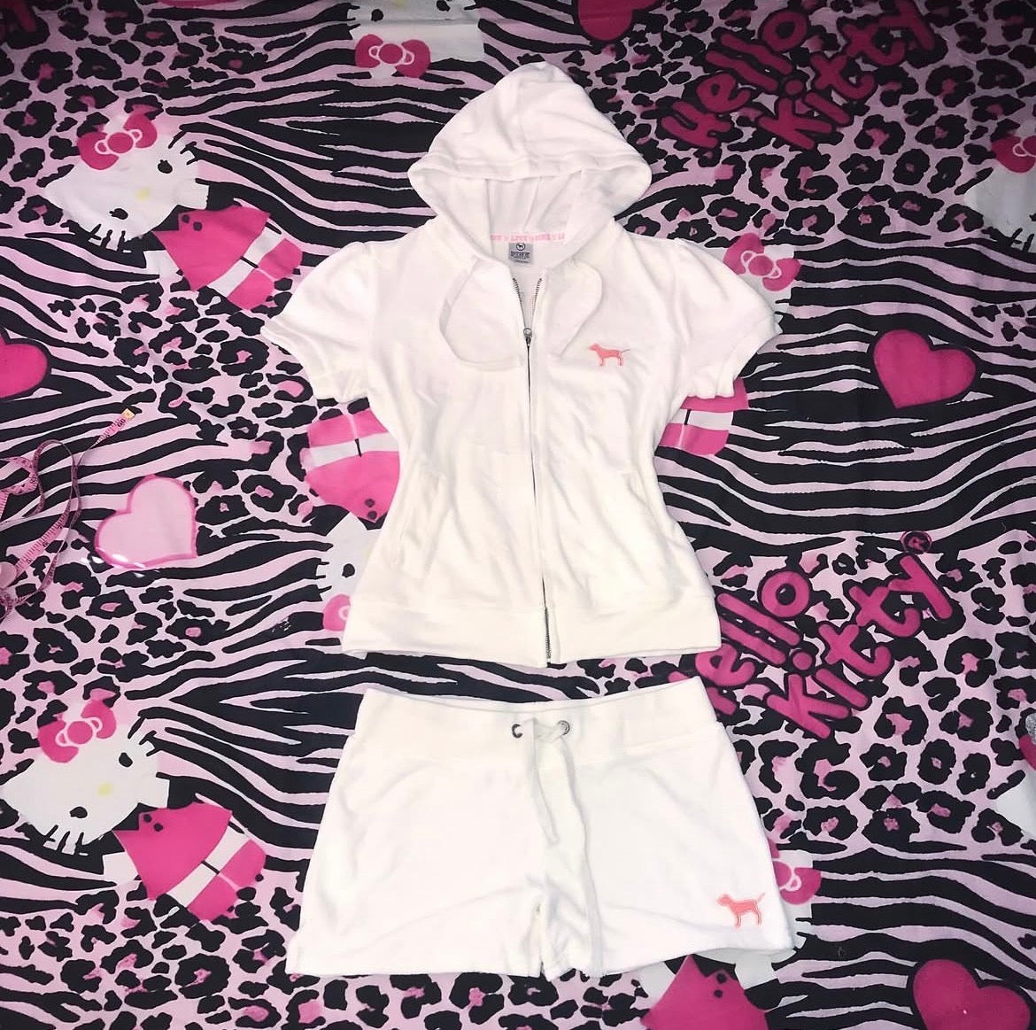Deadstock Love Pink Zip Up Short Set