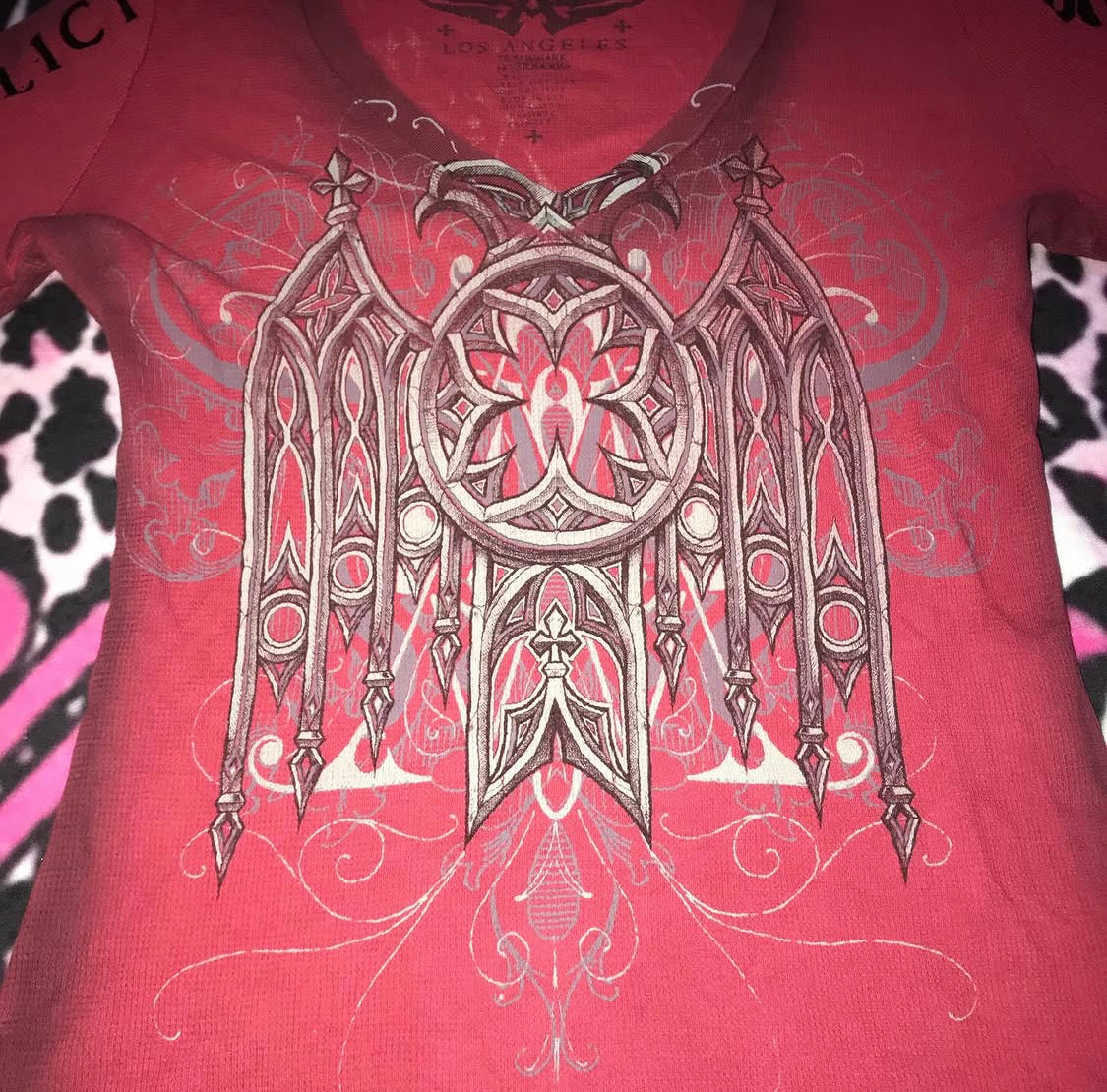 Affliction grunge long sleeve top