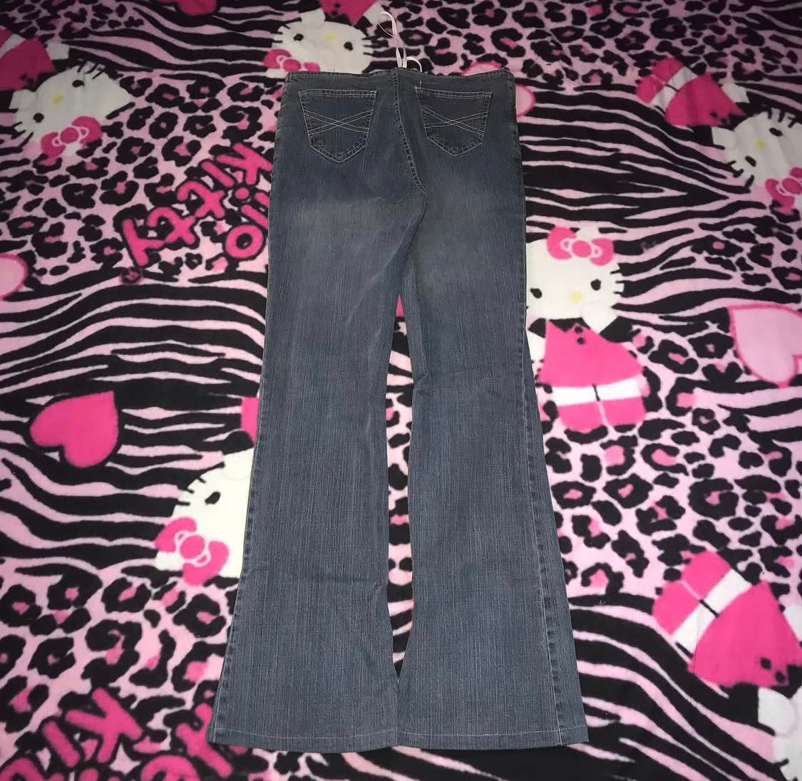 Fiori Blu Ultra Lowrise Flared Lace-up Jeans