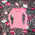 Hollister 2000s Striped Henley Style Long Sleeve