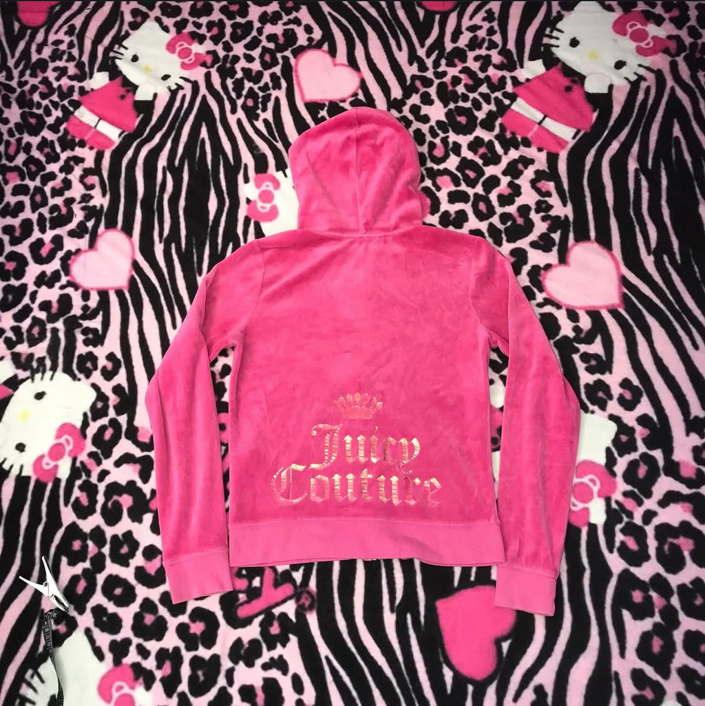 Juicy Couture Pink Velour Zip Up Jacket