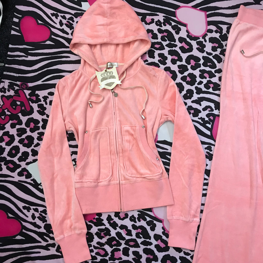 Deadstock Bebe Velour Baby Pink Set