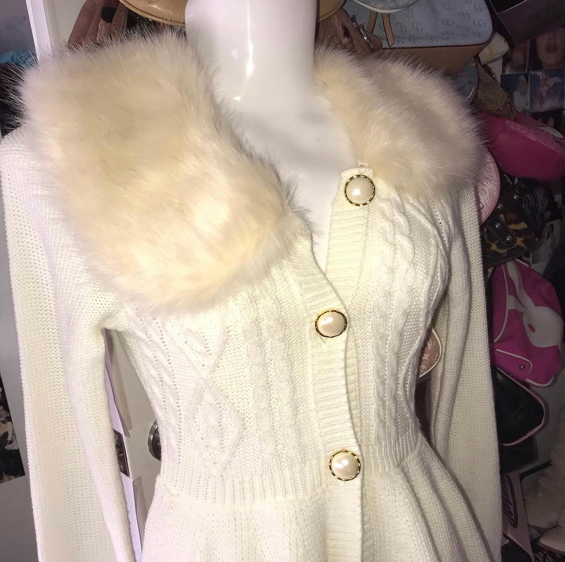 LizLisa Vintage Fur Cardigan