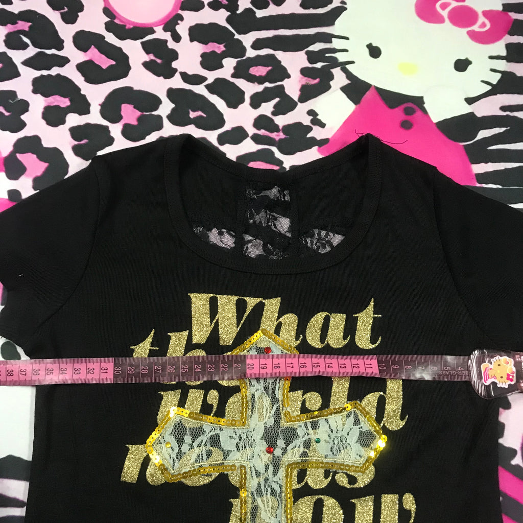 Lace cut out Grunge top