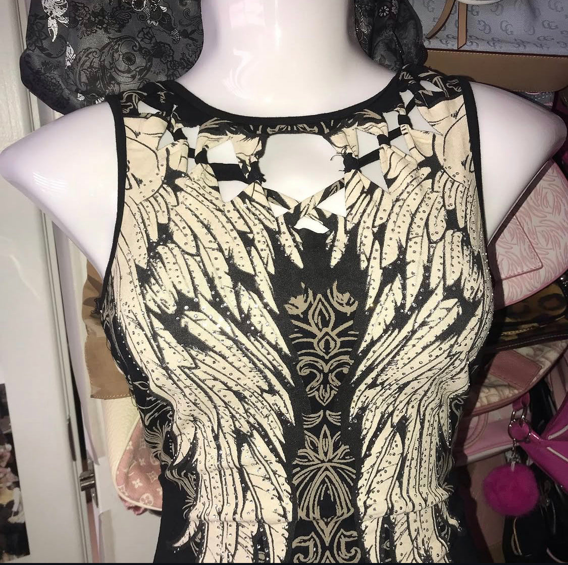 LA Bus Stop Grunge cutout tank top