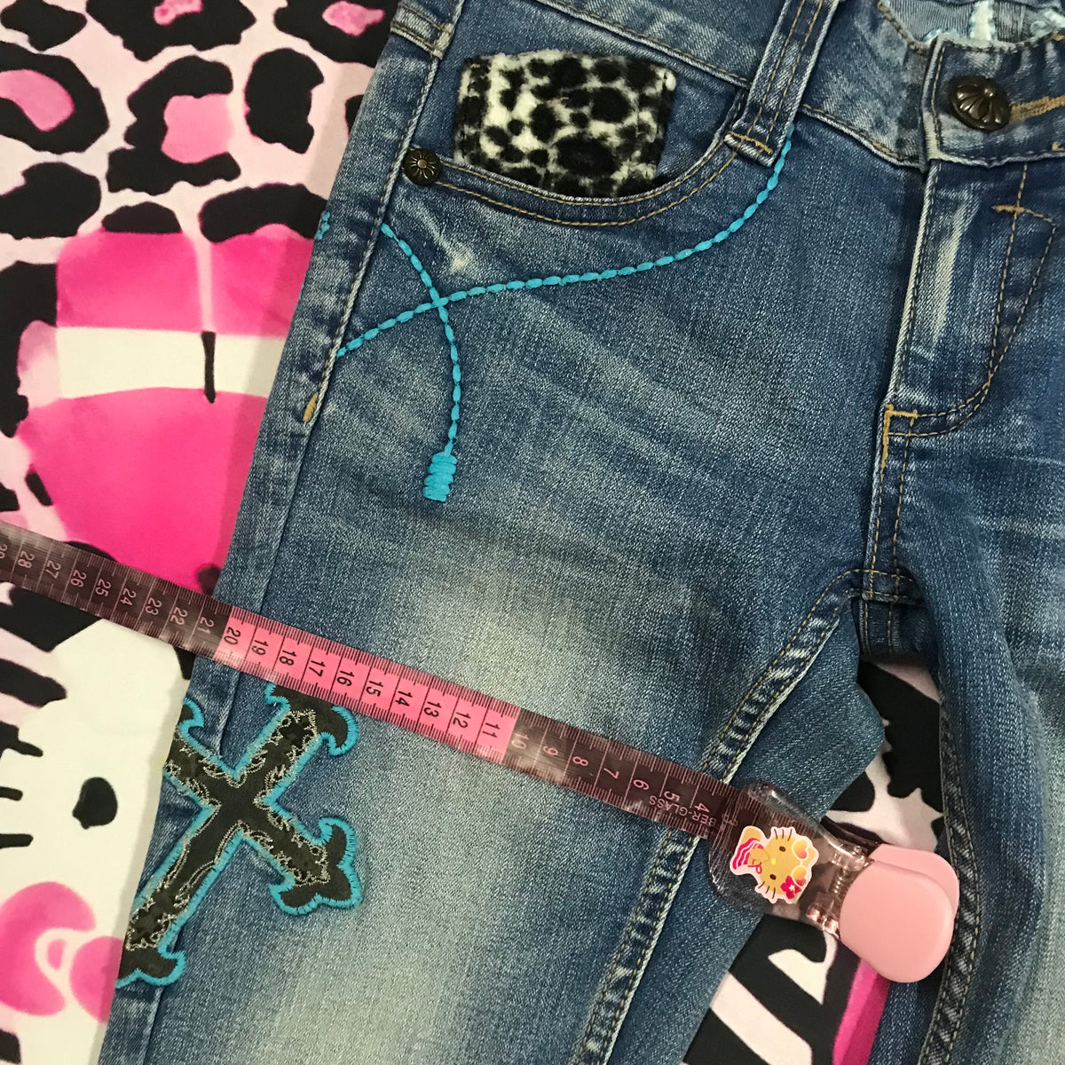 Red Pepper RARE leopard butterfly jeans