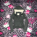 Abercrombie & Fitch Fur Lined Hoodie - Henley Style Long Sleeve