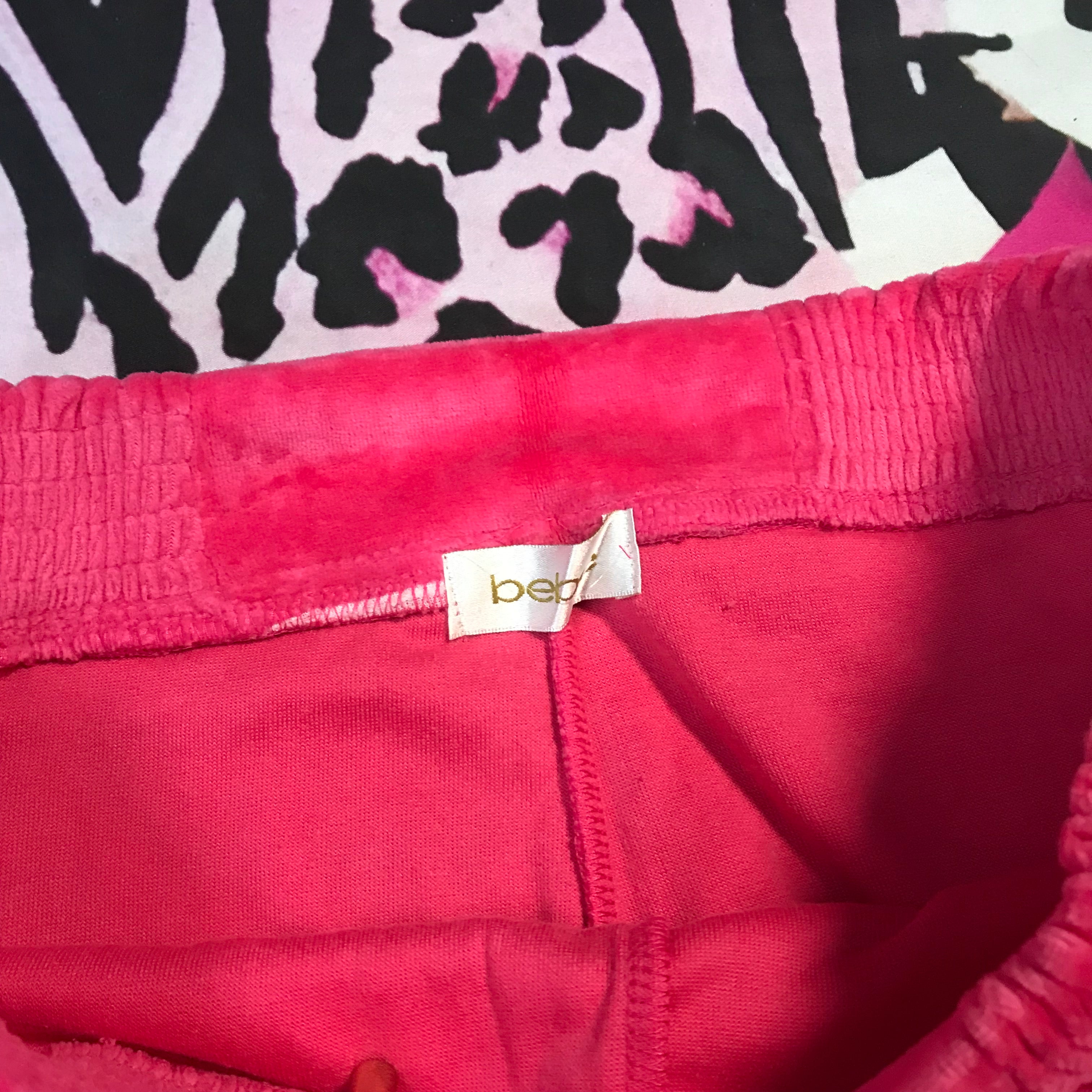 Bebe Velour Hot Pink Track Set