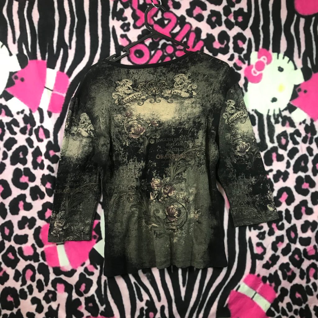 Grunge top 3/4 sleeves