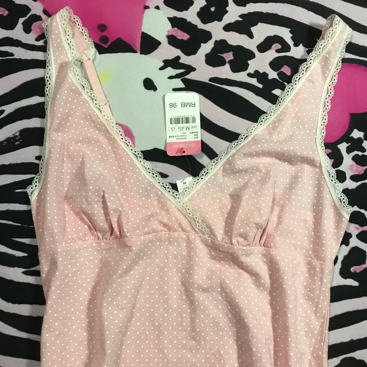Deadstock Polkadot Babydoll Slip Dress