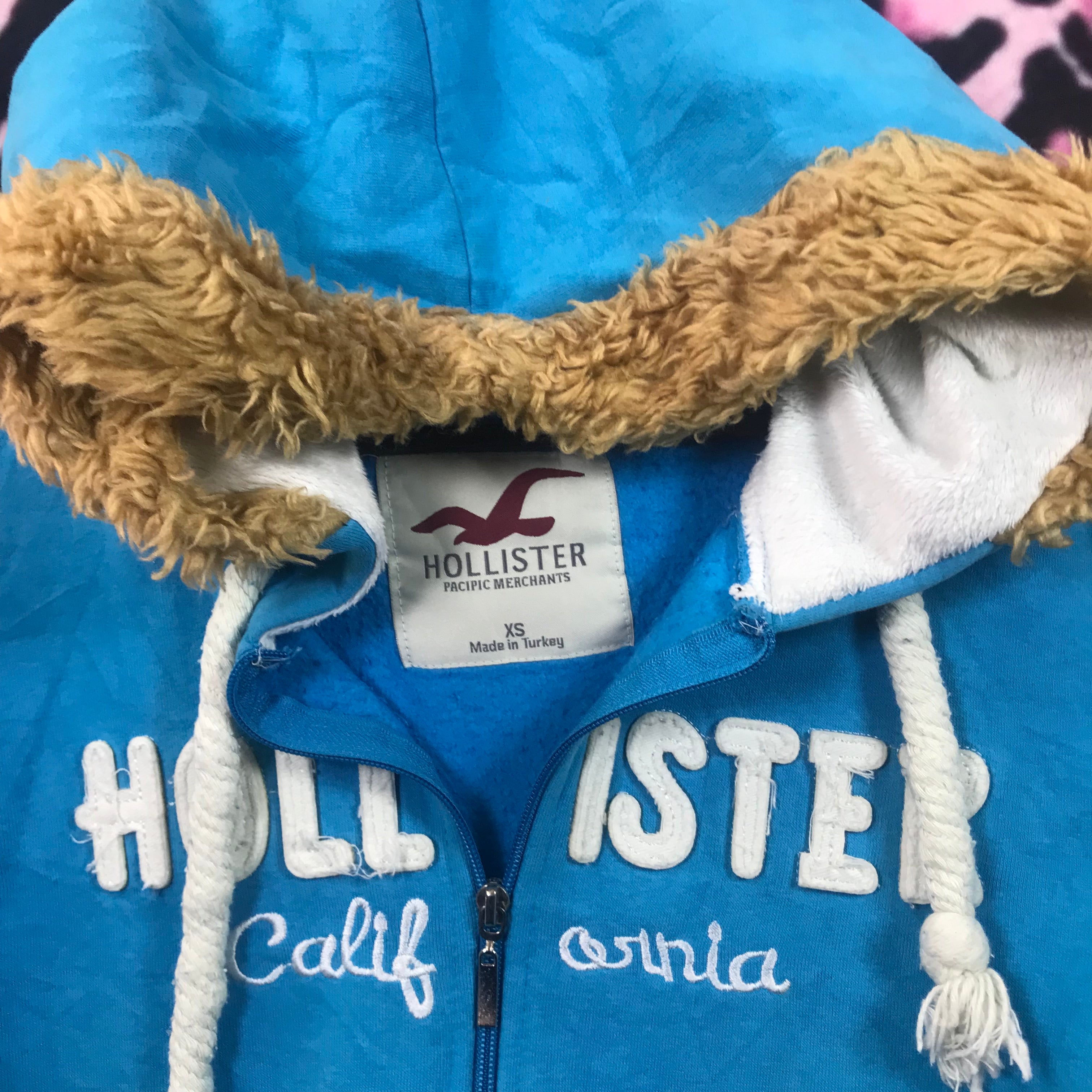 Hollister fur trim hoodie