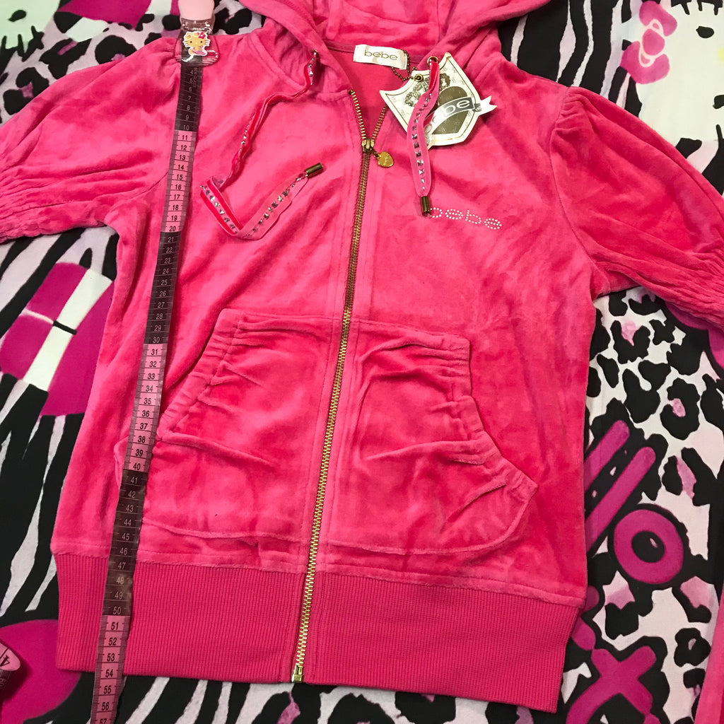 Bebe Velour Hot Pink Track Set