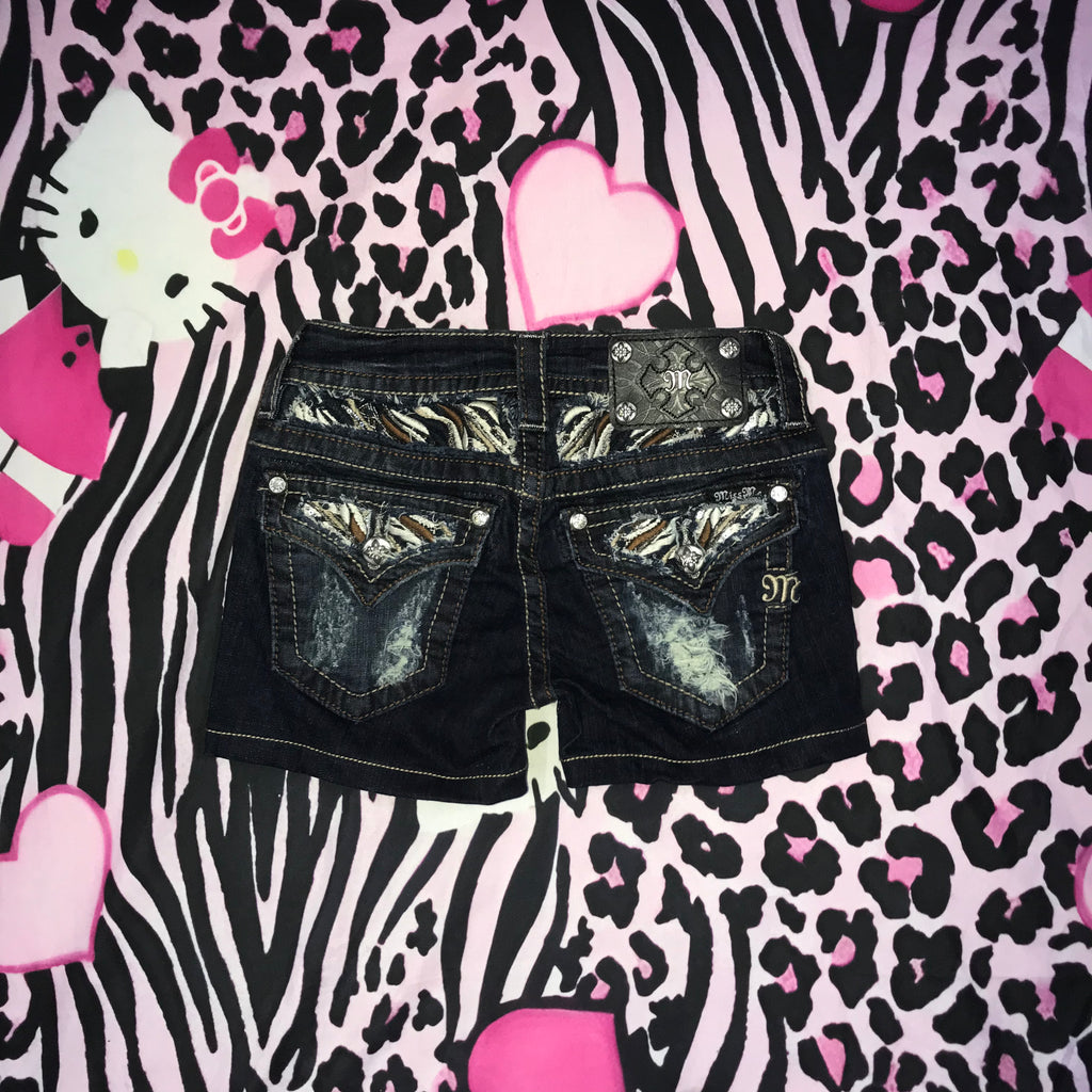MissMe Feathered Angel Mini Shorts
