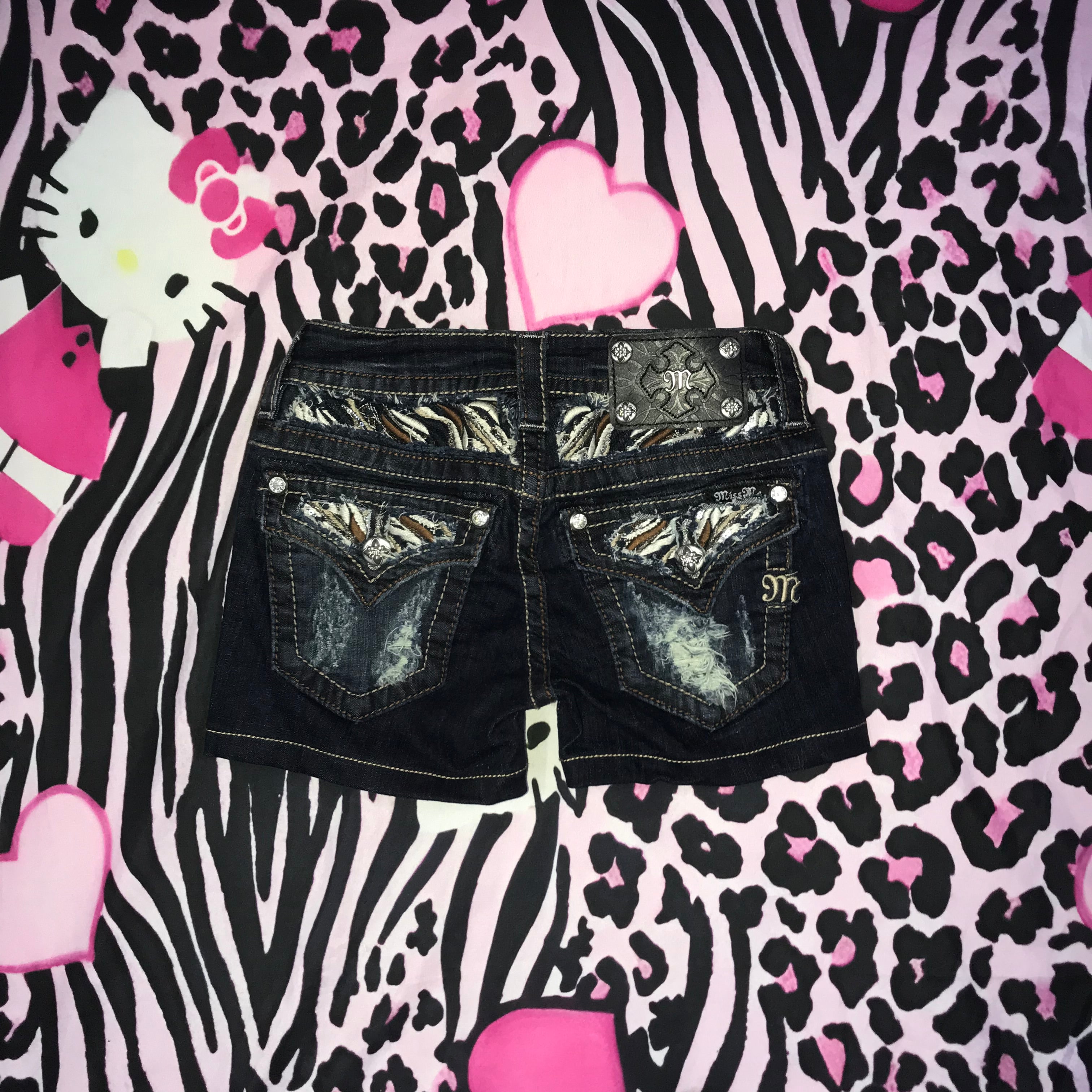 MissMe Feathered Angel Mini Shorts
