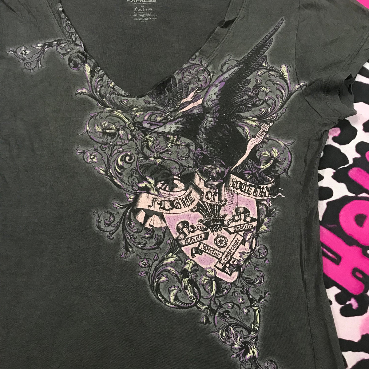 Grunge v neck top