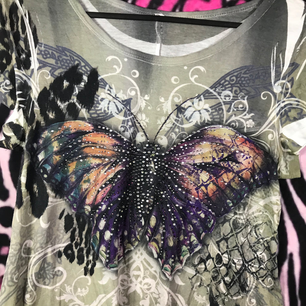 Grunge butterfly top