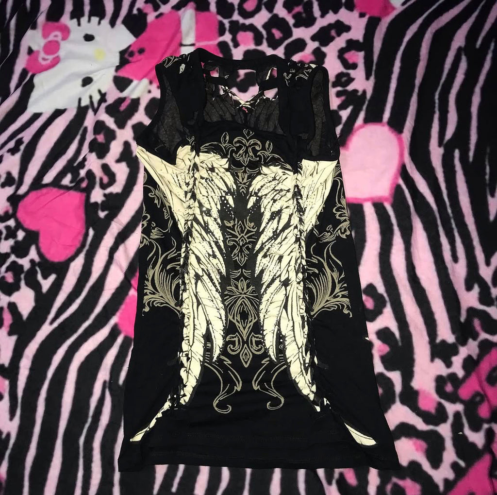LA Bus Stop Grunge cutout tank top