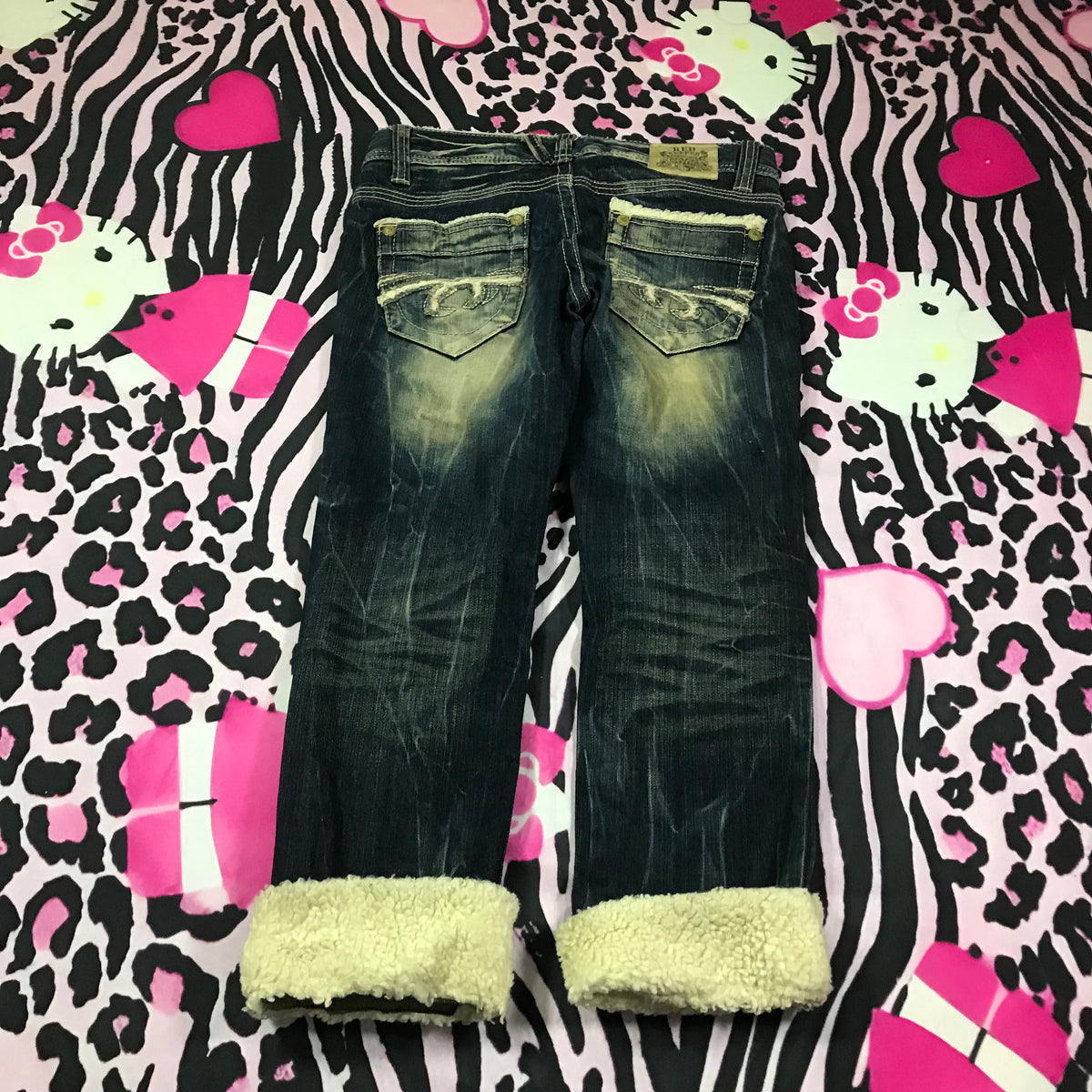 RedPepper Fur Trim Capris Jeans